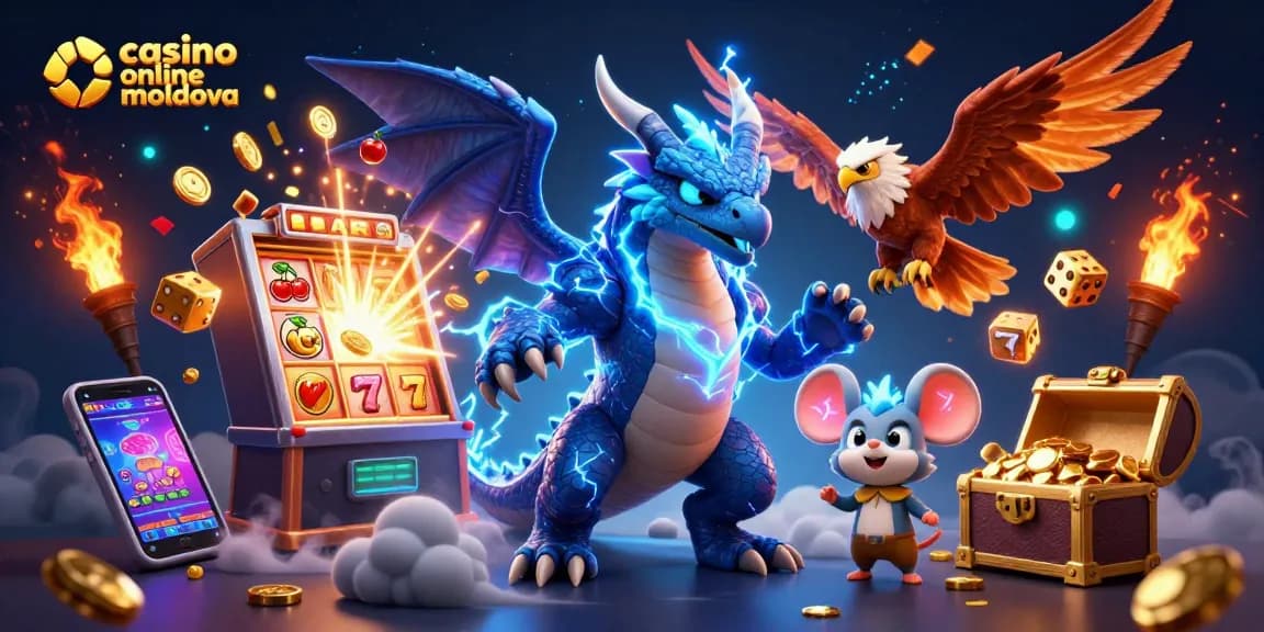 Joacă la casino online Moldova cu ilustrația vibrantă a personajelor din lumea jocurilor de noroc.