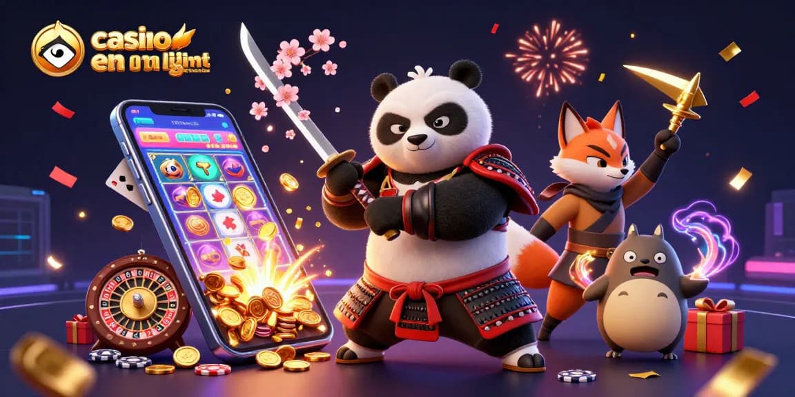 Casino en ligne retrait immédiat : jouez avec un panda samouraï, un renard ninja et des éléments de jeu vibrants.