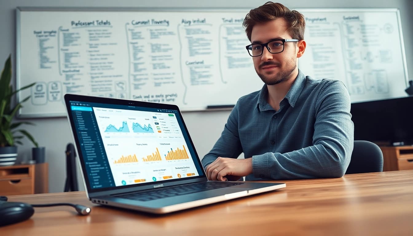 Web scrapping in action: A developer creating an Amazon price tracker in a modern workspace.