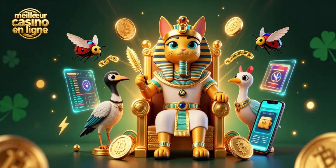 Visitez le meilleur casino en ligne avec ce pharaon égyptien et des éléments de crypto-monnaie