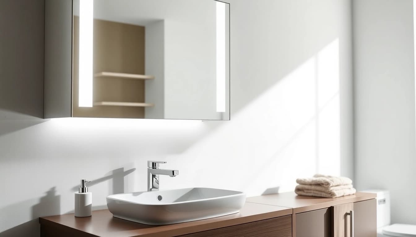 Mit dem sonni Spiegelschrank elegantes Bad-Design und moderne Beleuchtung genießen.
