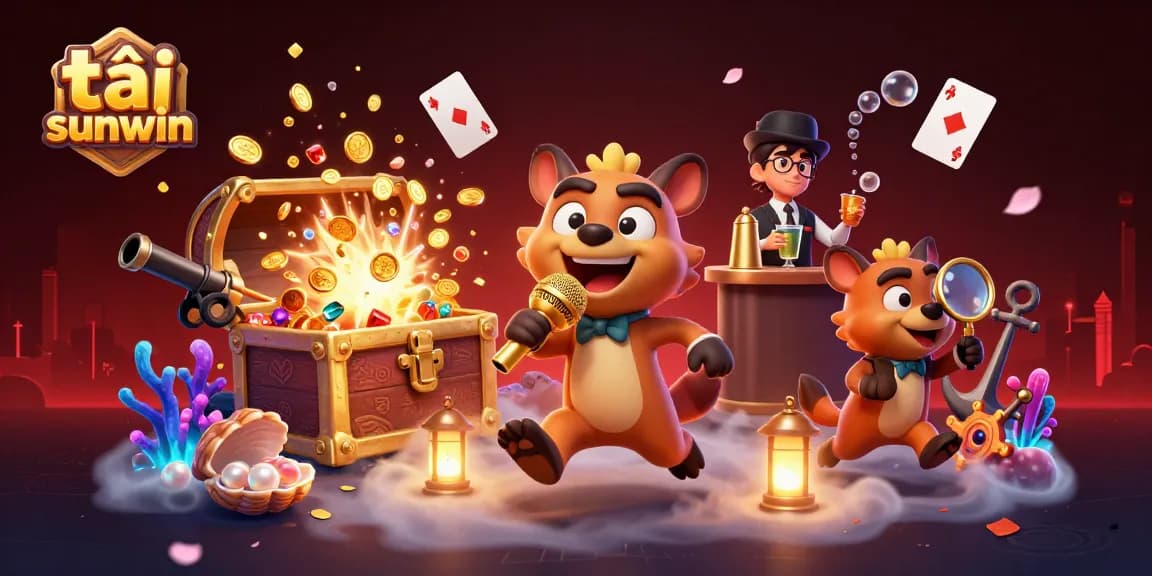 Engage with tải sunwin app in a vibrant casino scene featuring hyenas and exciting game elements.