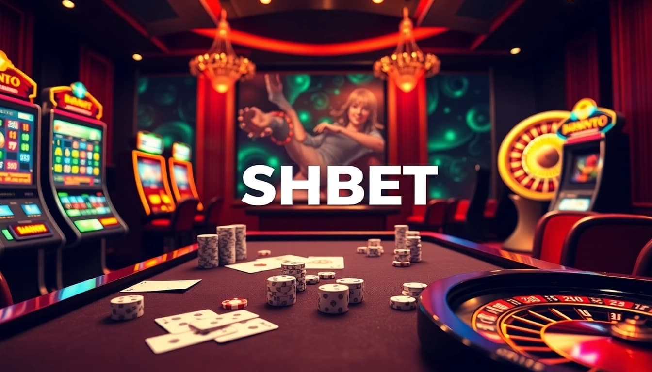 Experience the thrill of betting at SHBET with vibrant casino elements.