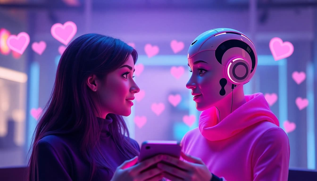 Sexting AI chat interface with engaging avatars in a flirtatious conversation