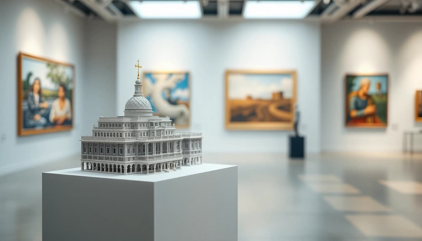 Ausstellungsmodell in einer professionellen Galerie-Umgebung ausgestellt.