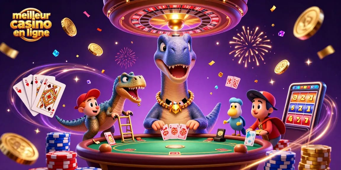 Découvrez le meilleur casino en ligne avec une illustration 3D dynamique et captivante.