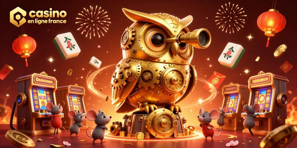 Illustration dynamique de casino en ligne France avec des personnages et des éléments de jeu captivants