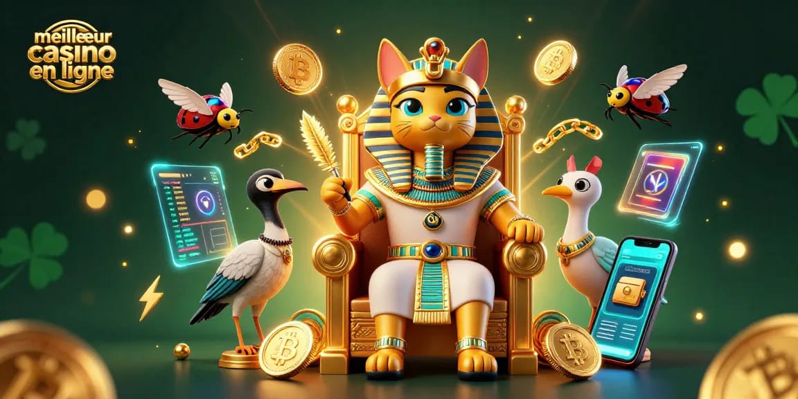 Visitez le meilleur casino en ligne avec ce pharaon égyptien et des éléments de crypto-monnaie