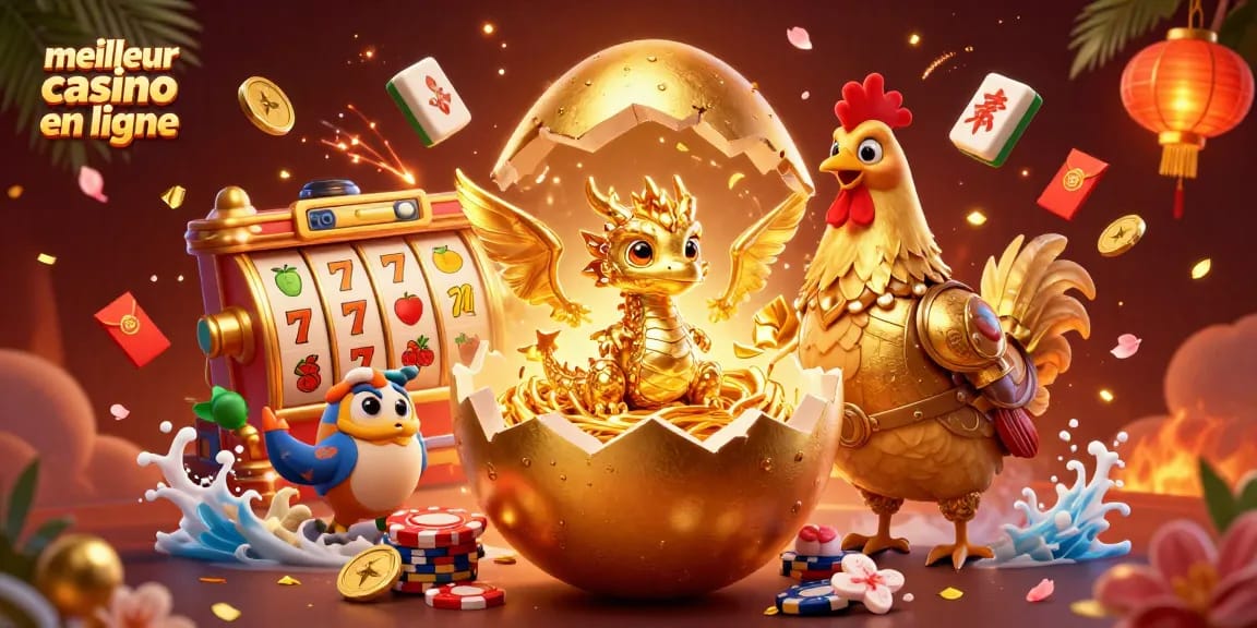 Découvrez le meilleur casino en ligne avec un dragon en or cristallisé et des jetons de poker.