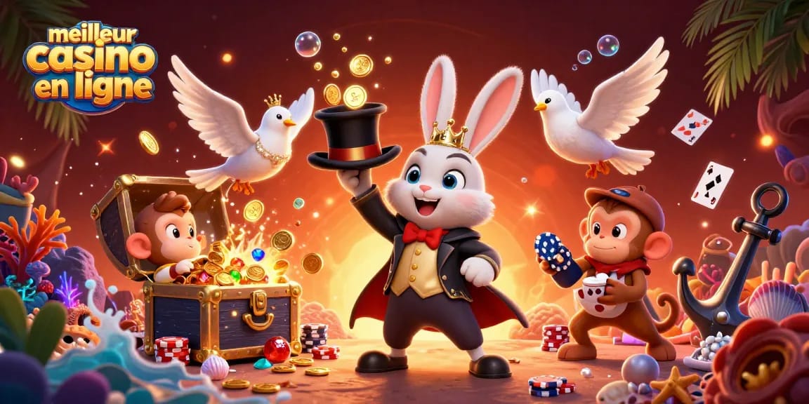 Visitez le meilleur casino en ligne avec un magicien, une colombe glamour et un singe espiègle!