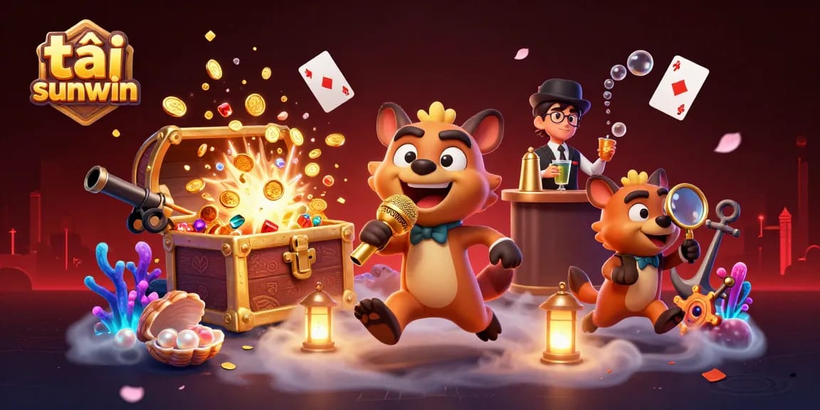Engage with tải sunwin app in a vibrant casino scene featuring hyenas and exciting game elements.