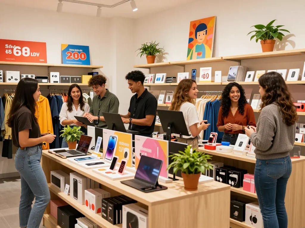 Exciting shopping experience at https://hubet88.icu/ with friends browsing exclusive products.
