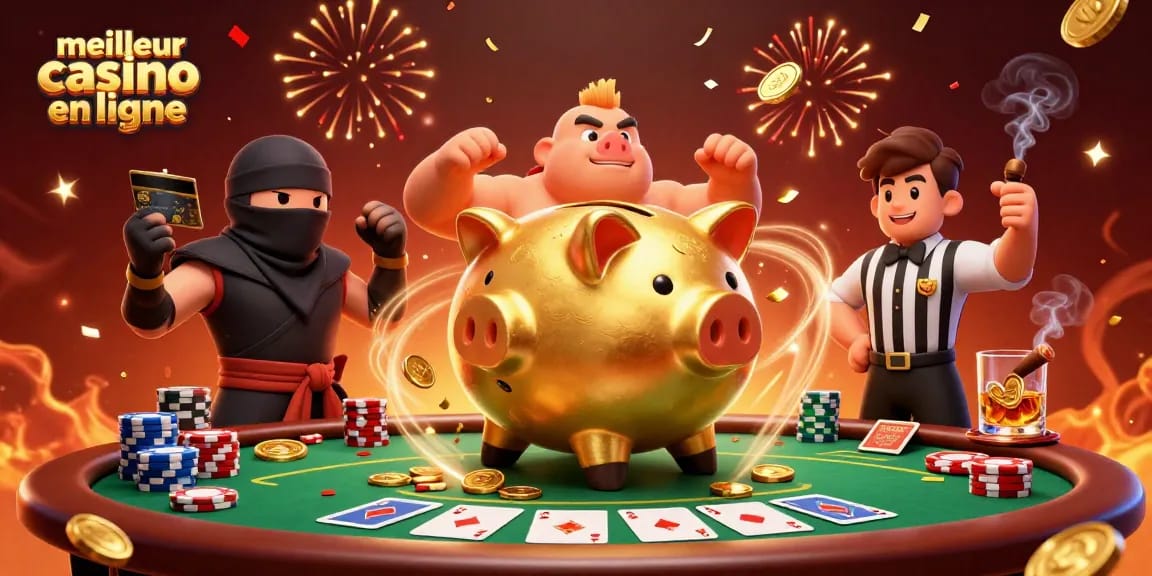 Fête dans un casino virtuel avec un sumo en or, ce qui rend meilleur casino en ligne