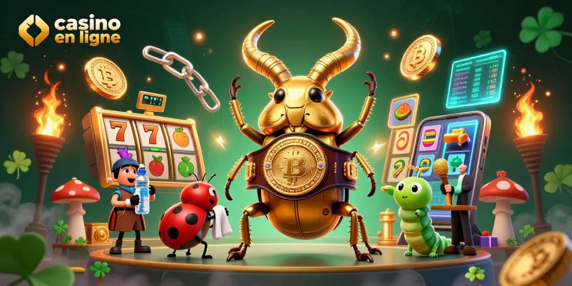 Jouez à casino en ligne avec des symboles de machines à sous et un combat de coccinelles