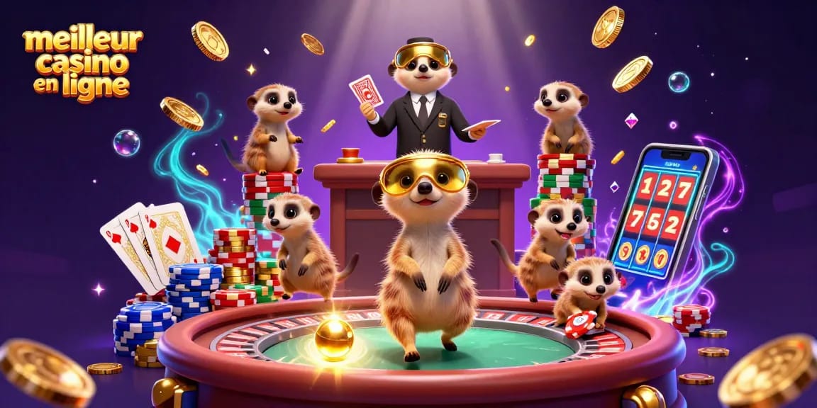 Vivez l'univers du meilleur casino en ligne avec des suricates animés, jetons et jeux éblouissants.