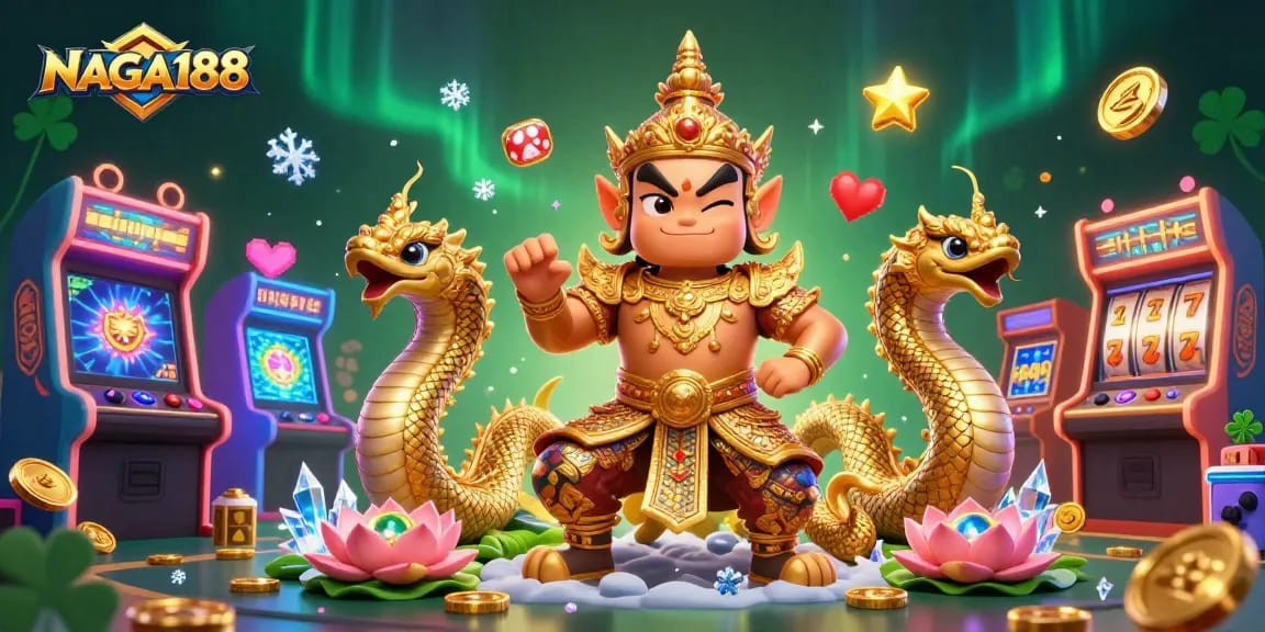 NAGA188 mempersembahkan aksi bermain slot dengan simbol keberuntungan dalam suasana kasino digital yang meriah.
