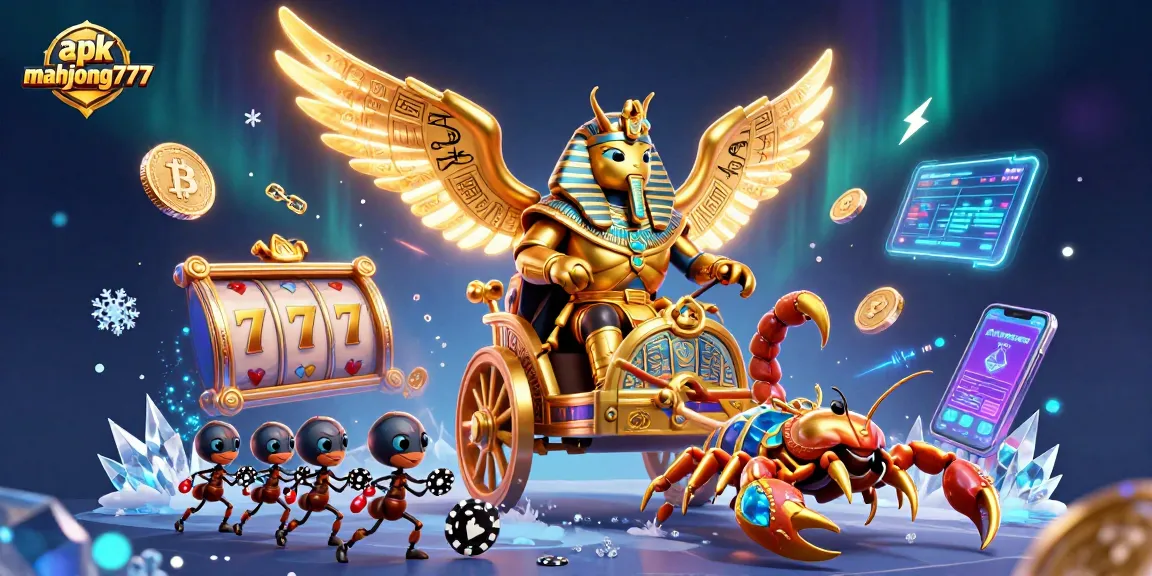 Experience exciting gameplay with apk mahjong777 in this dynamic casino-themed 3D illustration