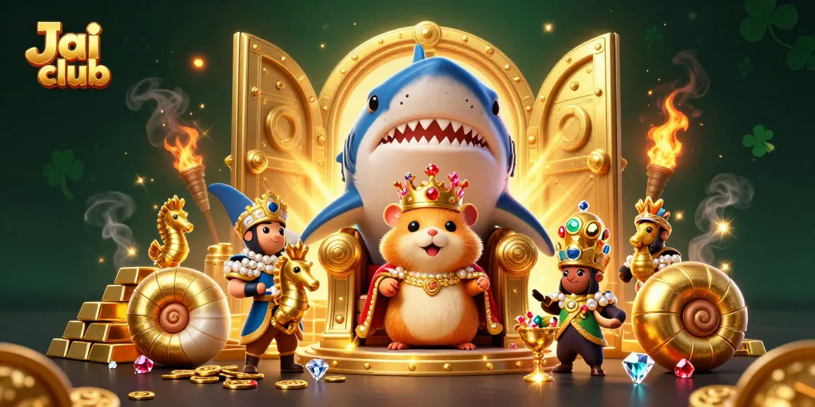 Play thrilling games at Jai club with the hamster king and his royal guards in a vibrant casino scene.