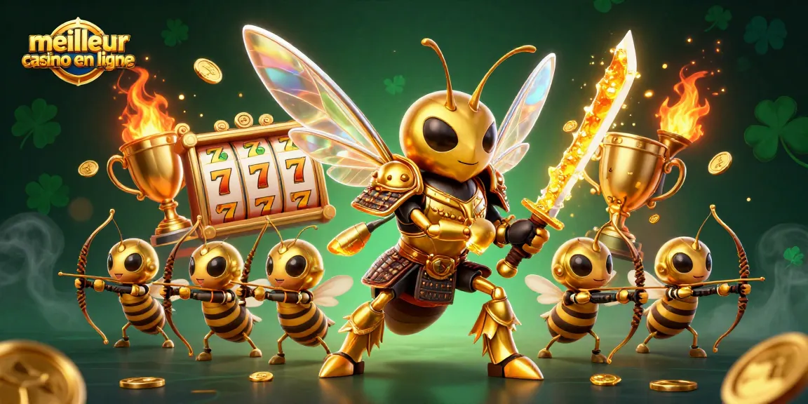Découvrez le meilleur casino en ligne avec une illustration captivante de la chance et des gains, mettant en avant des personnages de jeu d'arcade.
