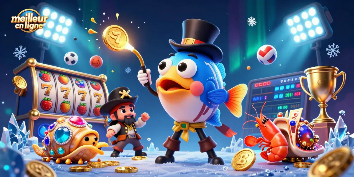 Attirez des pièces d'or avec le meilleur casino en ligne grâce à l'illustration dynamique de l'anguille et du pirate.
