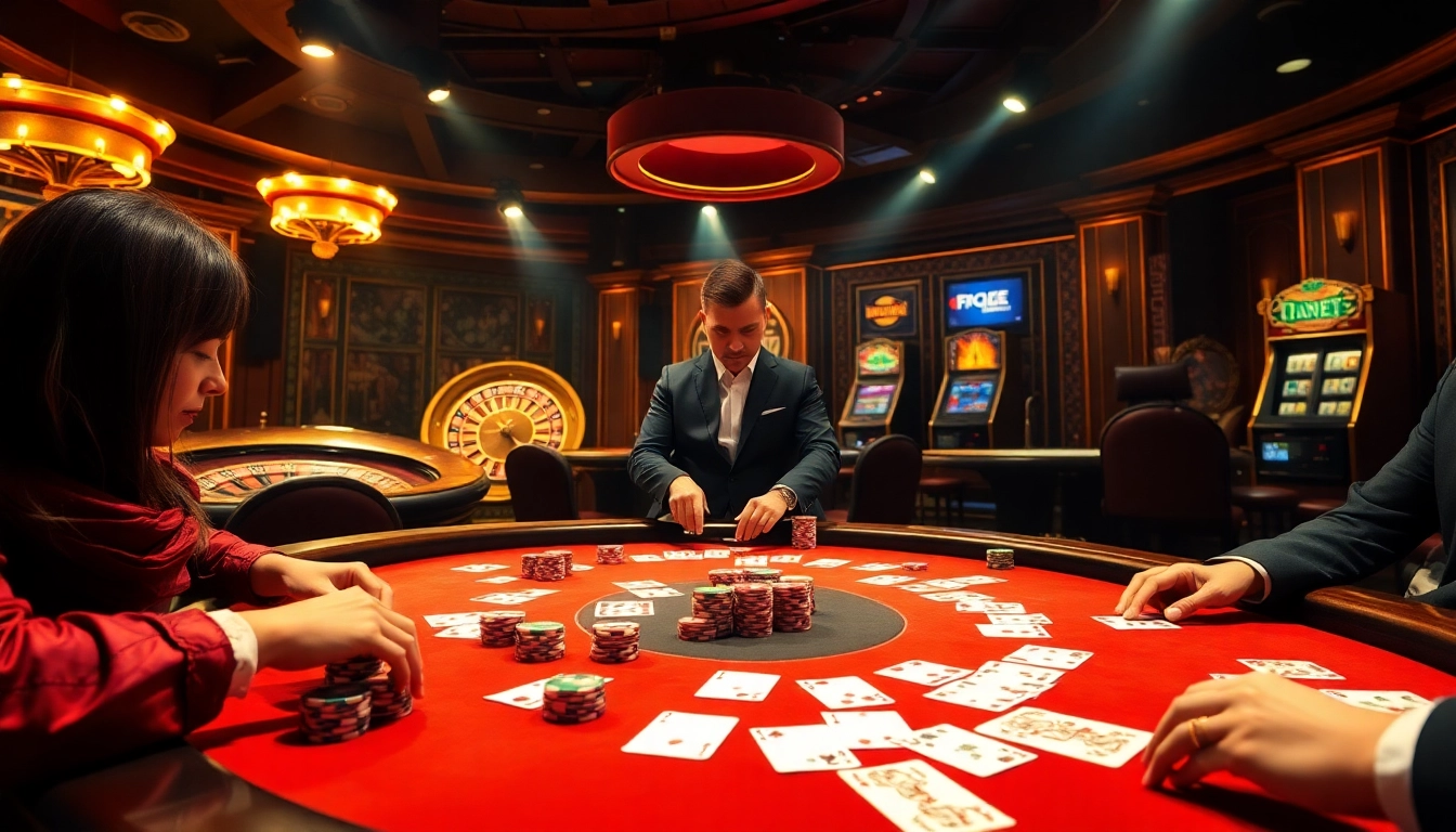 Players strategizing at a poker table while the hidden wiki hints at mystery in the background.