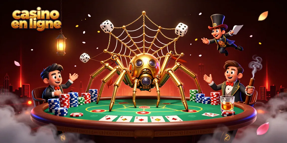 Une illustration 3D captivante représentant un casino en ligne dynamique avec des personnages ludiques.