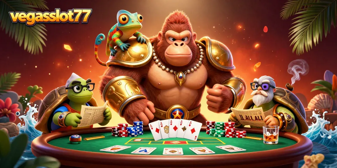 Experience thrilling gameplay with vegasslot77, featuring iconic gambling characters and vibrant casino elements.