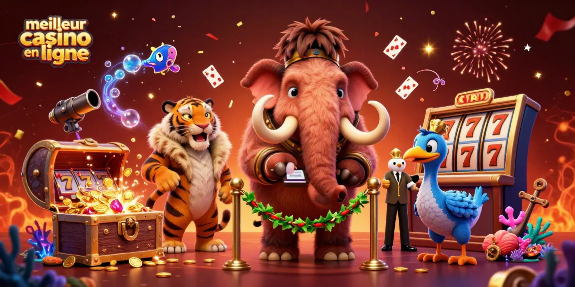Jouez au meilleur casino en ligne avec un mammouth, un tigre et un dodo animés.