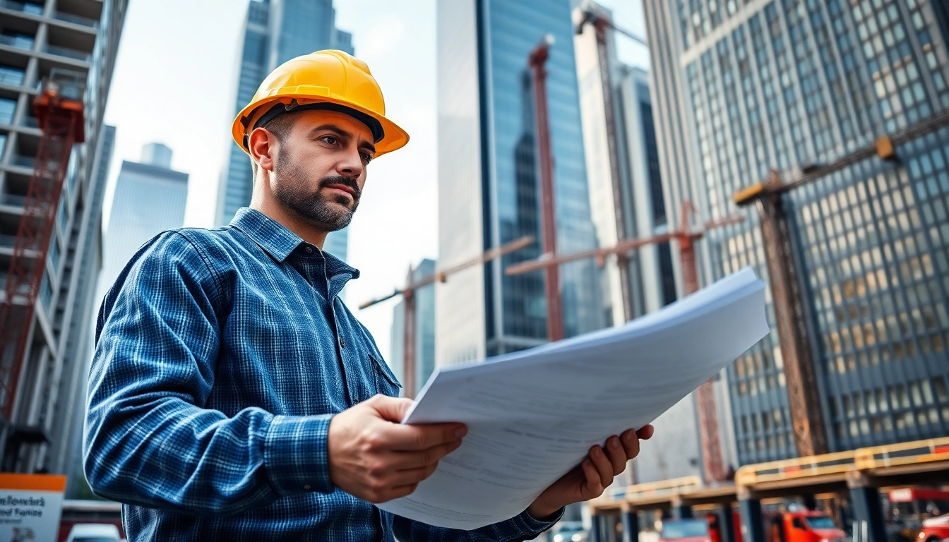 New York General Contractor supervising a vibrant construction site in Manhattan.