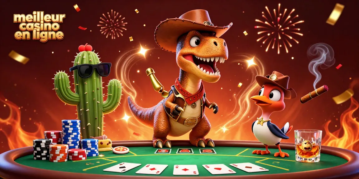Gagnez au meilleur casino en ligne avec des jeux de poker captivants dans cette illustration colorée.