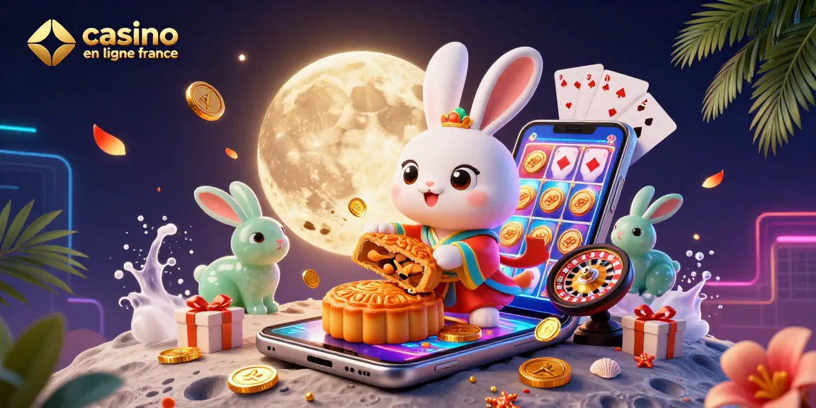Jouer sur casino en ligne France avec des gains, découvrant des jetons de poker dans des gâteaux de lune.