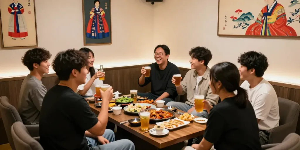 강남 구구단에서 친구들과 함께 즐거운 시간을 보내는 모습