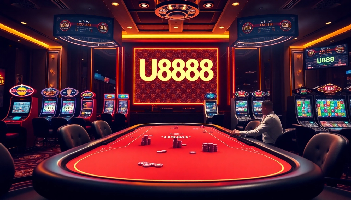 Experience U888 online gaming with high-stakes poker and luxury casino ambiance.