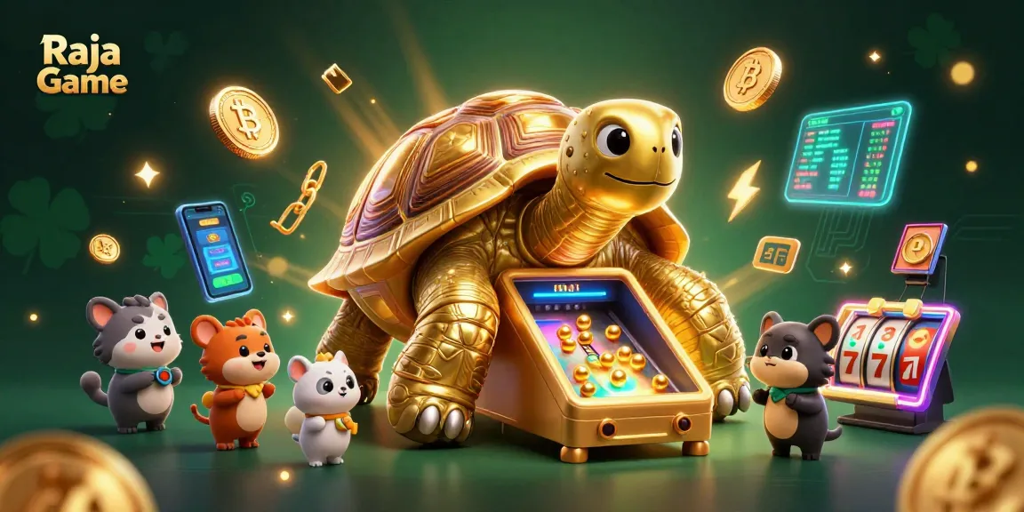 Experience thrilling wins on Raja Game with a vibrant pinball machine featuring tiny golden balls.