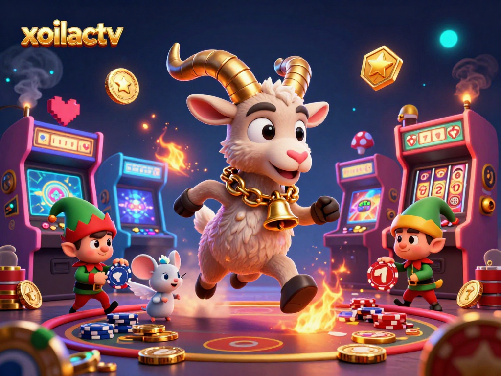 Engage with xoilactv in this festive horror casino scene filled with action and vibrant elements.
