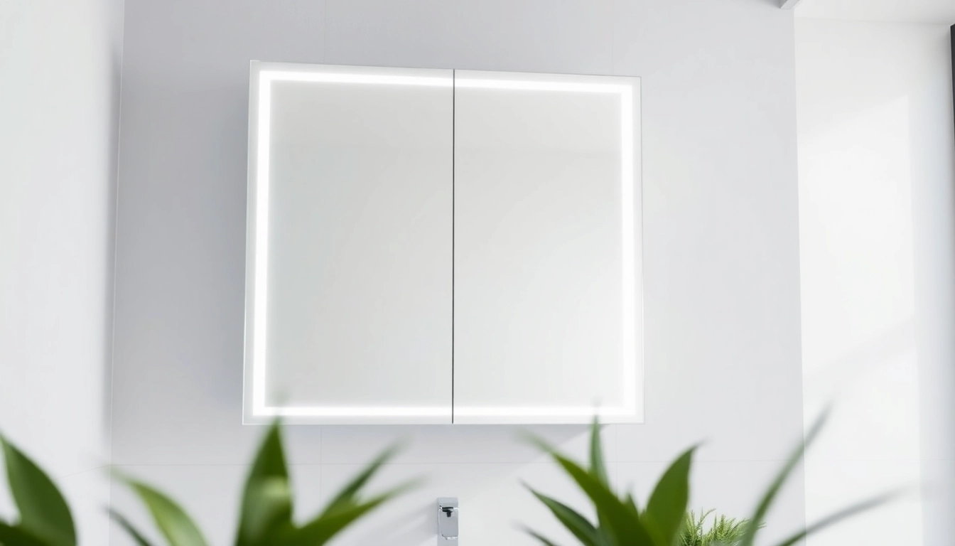 Illuminate your space with an elegant LED bathroom mirror Cabinet featuring stylish design elements.