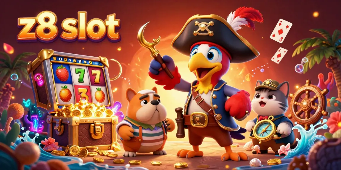 Engage with the immersive z8 slot experience, featuring vibrant 3D elements in a dynamic casino scene.