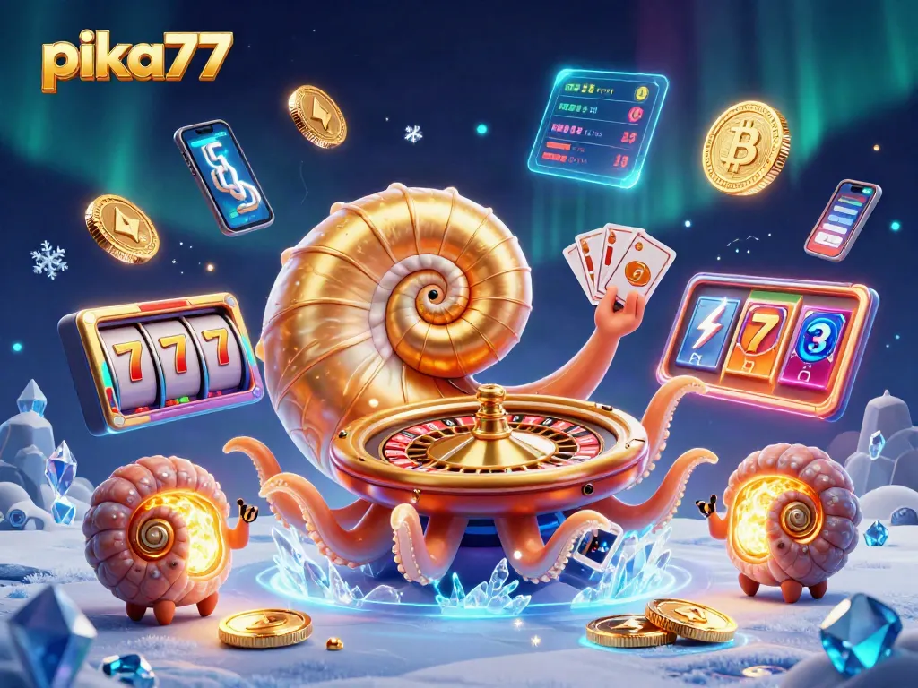 Experience thrilling gameplay at pika77 with glowing crypto coins and exciting casino elements.