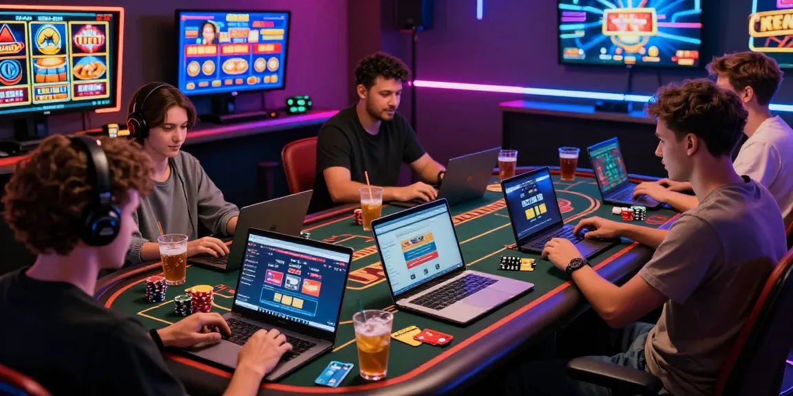 Players engaged in an exciting game night at credit card casinos, showcasing vibrant energy and diverse gaming options.