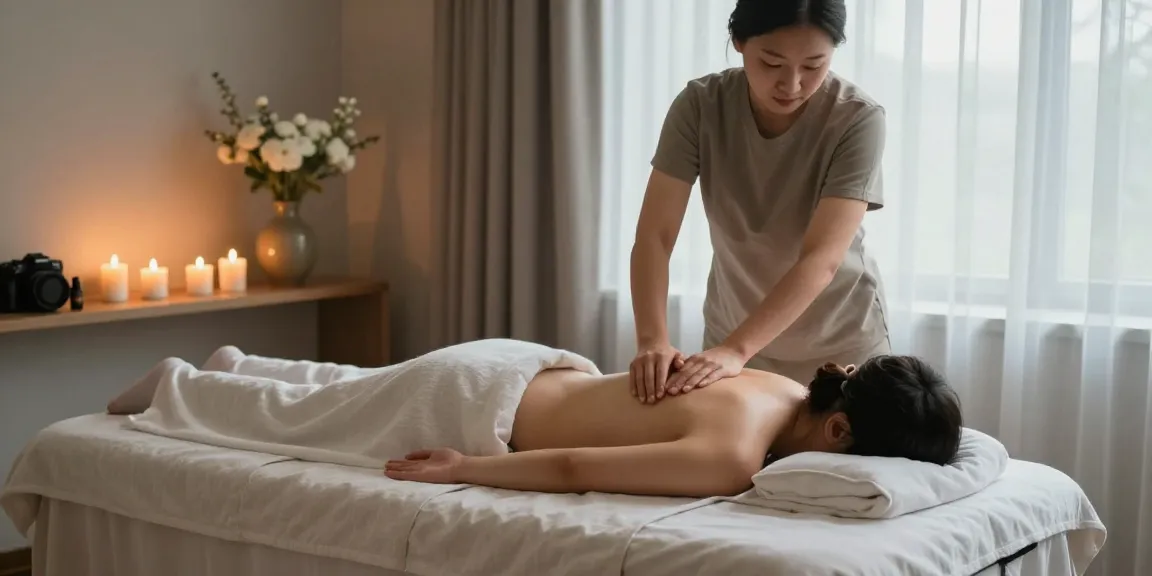 Relaxing Swedish massage therapy session with soothing atmosphere and essential oils.