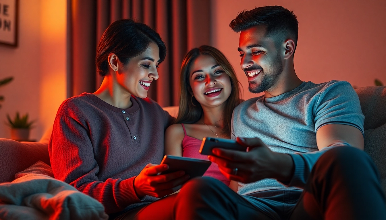 Cozy scene depicting a couple engaging with AI technology in a warm setting, emphasizing ai sex interactions.