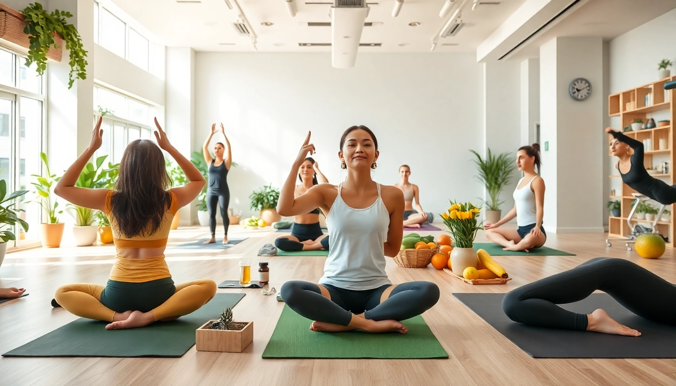Exclusive health examples in a modern wellness center featuring diverse activities.