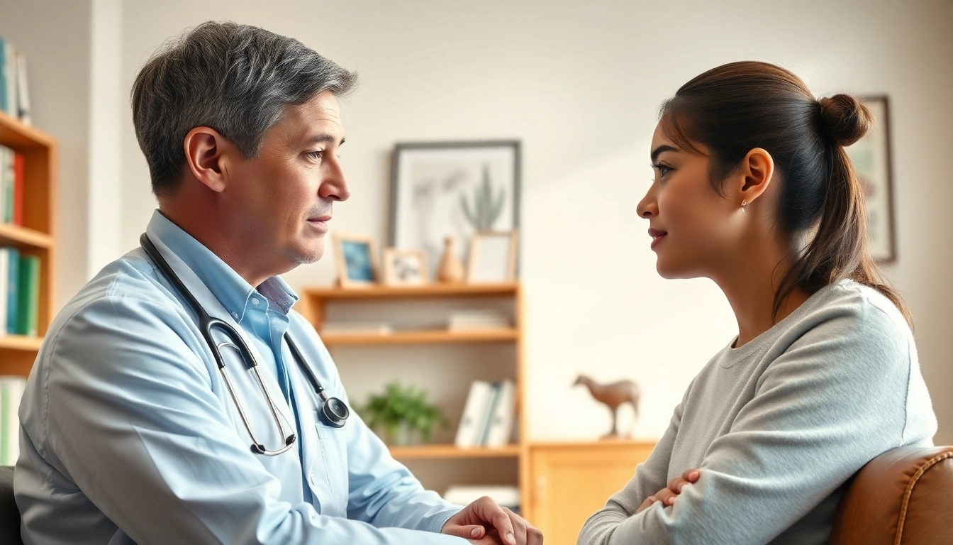 Private gp consulting with a patient in a professional healthcare setting