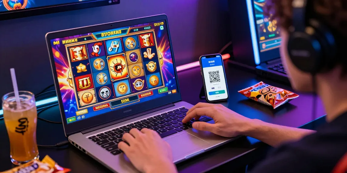 Engaging slot depo 1000 gaming scene with QRIS payment interface and colorful graphics.
