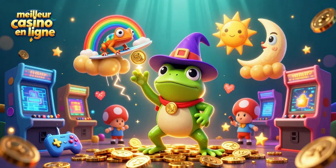 Jouez sur le meilleur casino en ligne avec un mage grenouille, un caméléon magique et une pluie de pièces d'or.
