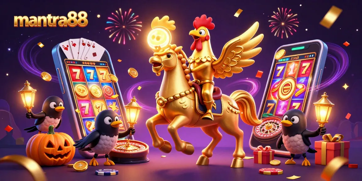 Experience thrilling gameplay with mantra88, featuring a vibrant casino scene full of energetic adventures.