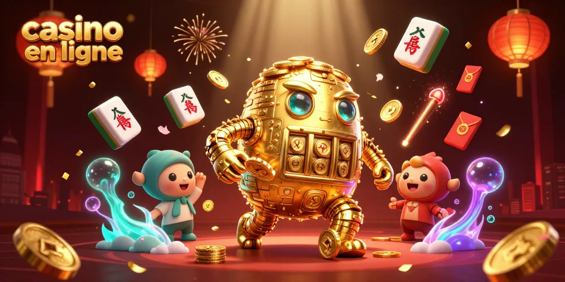 Profitez des jeux passionnants du casino en ligne avec un golem doré et des éléments festifs