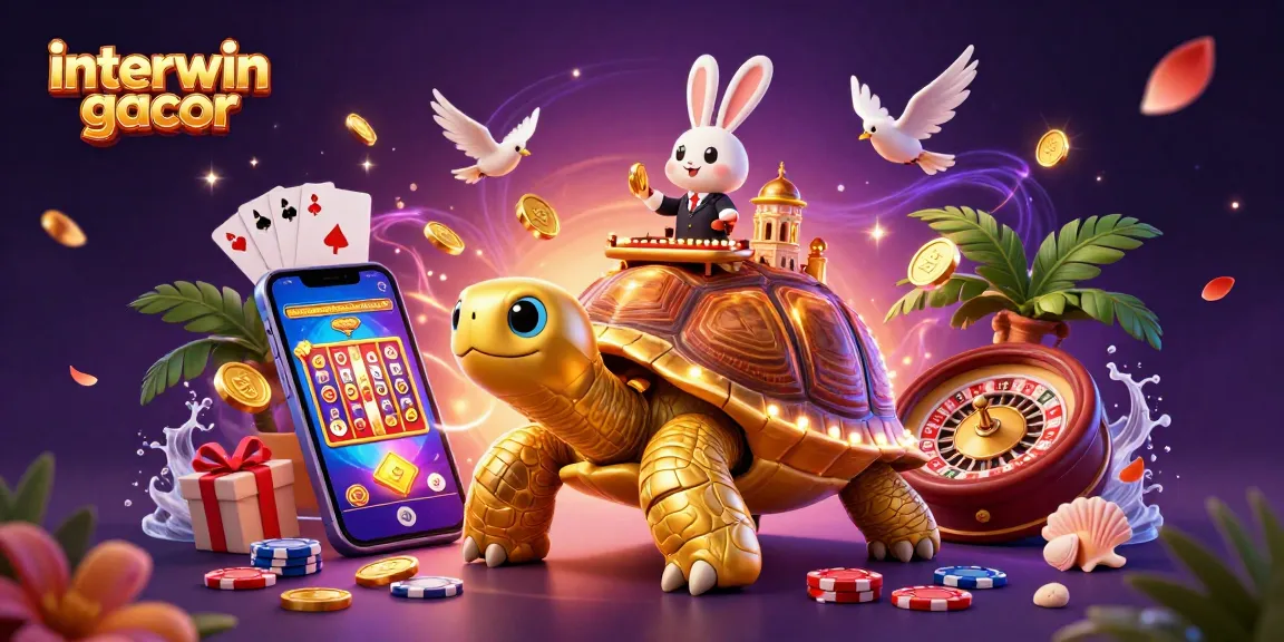 Engage with interwin gacor as golden coins and vibrant games come alive in a magical casino scene.