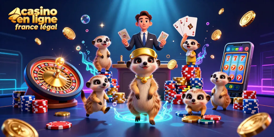 Jouer dans un casino en ligne légal en France avec des meerkats animés dans une scène de casino