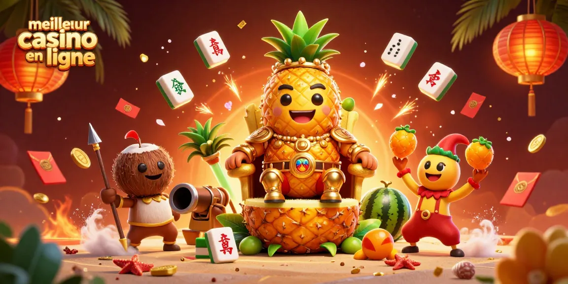 Jouez aux machines à sous au meilleur casino en ligne avec le roi ananas doré et ses gardes